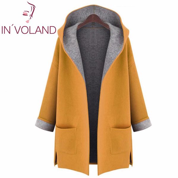 

women casual jacket hooded long sleeve pocket yellow, rose red solid medium long front pockets coat, Black