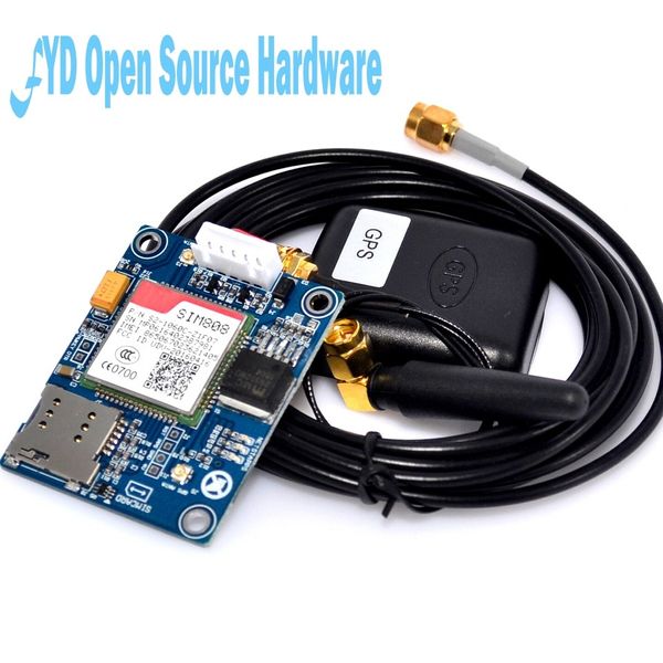 Freeshipping Mini-Typ SIM808 anstelle des SIM908-Moduls GSM GPRS GPS-Entwicklungsplatine IPX SMA mit GPS-Antenne für Raspberry Pi