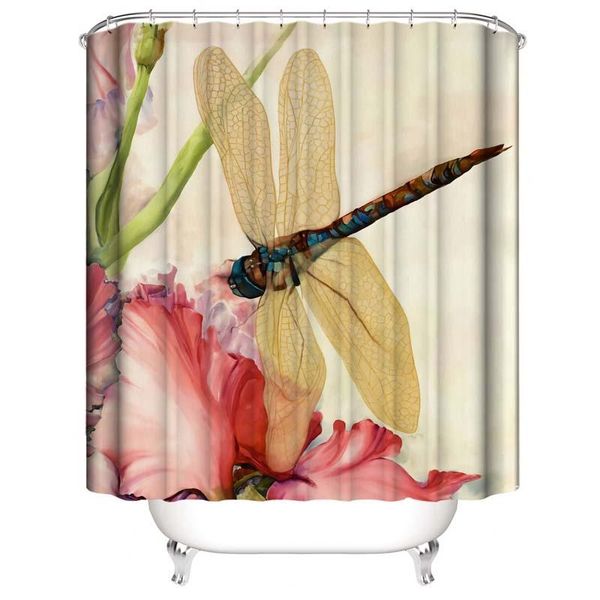 2019 Beautiful Dragonfly On The Pink Pretty Flowers 3d Digital