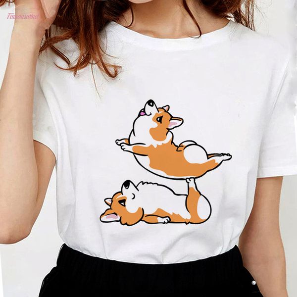 

butt funny corgi t shirts printed women soft cotton t shirts cute graphic tees female white tshirt popular
