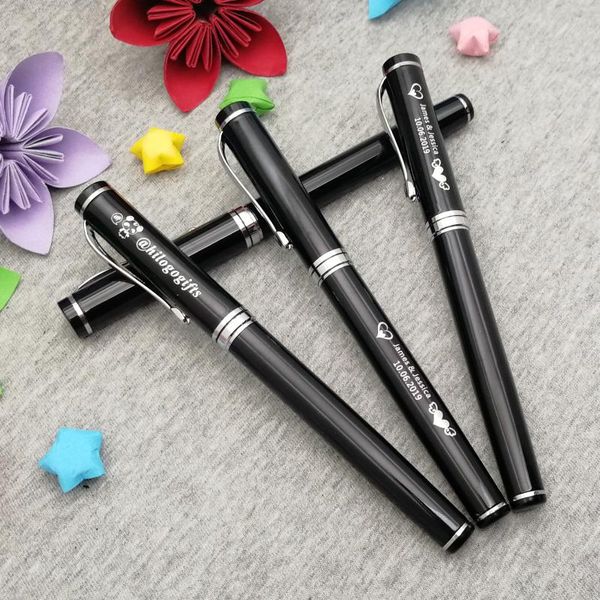 

100pcs personalized wedding gifts for guests souvenirs 0.7mm writing pens customized with your wish text on pen body