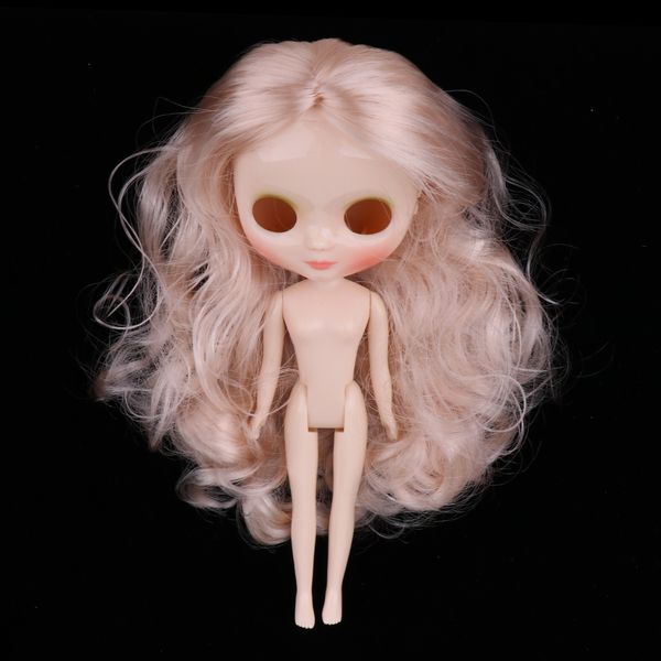 

20 см белая кожа обнаженное тело голова w. парик для среднего нео кукла на заказ