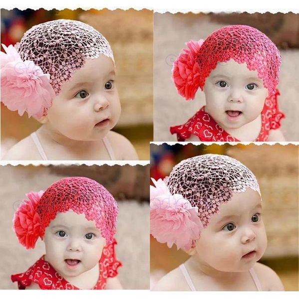 

new newborn baby kid girl elastic flower headband hairband hair accessories, Slivery;white