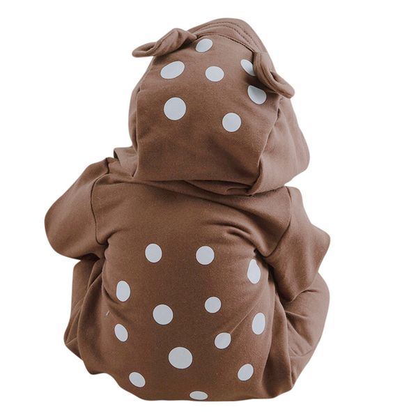 

newborn hooded romper cartoon ears infant boys girls dot autumn winter warm long sleeve jumpsuit fashion baby clothes 0-24m a20, Blue