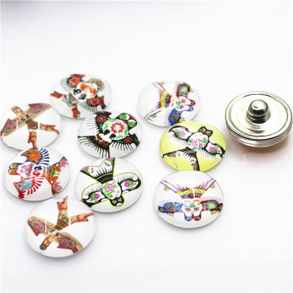 

new arrive 10pcs mix random kite snap buttons fit 18mm glass snap bangle bracelets diy jewelry buttons charms, Golden;silver