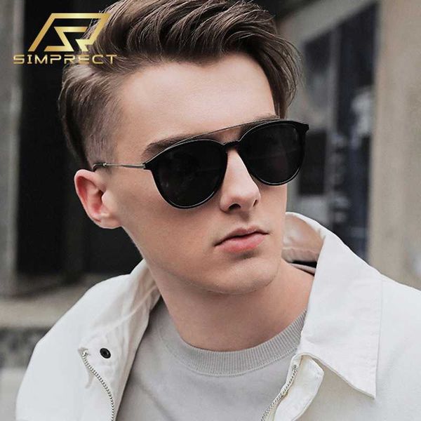 

simprect 2020 tr90 polarized sunglasses men anti-glare retro round sunglasses women fashion brand driver's sun glasses for men, White;black