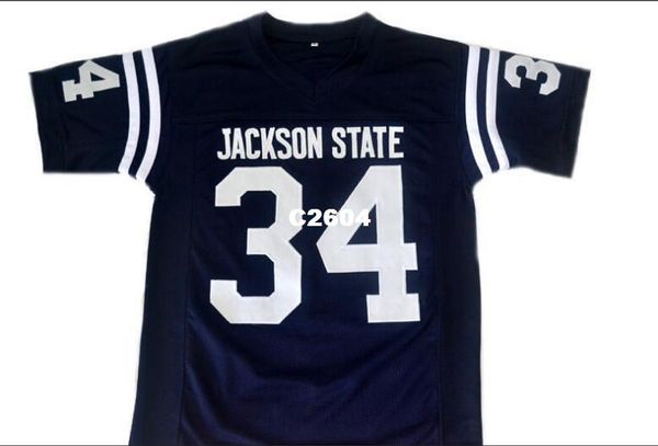 

мужчины пользовательские #34 walter payton jackson state college джерси размер s-4xl или пользовательские любое имя или номер джерси, Black;red