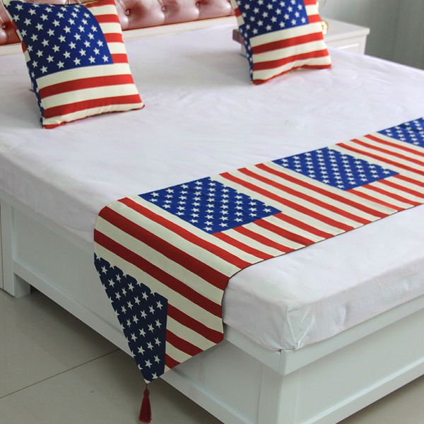 

american flag printing bed runner bed tail towel bedding scarf wedding home l bedroom decorations 45x180cm 45x210cm 45x250cm
