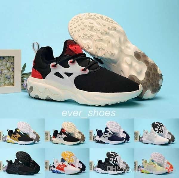 

2019 new react presto white black mesh running shoes women men element 87 55 designer mens sports trainers heron presto