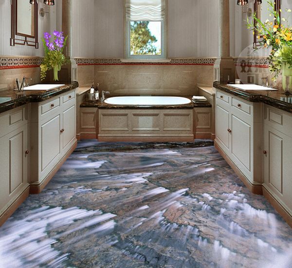 

self-adhesive] 3d water flow in shallow water 1444 floor wallpaper mural wall print decal wall murals