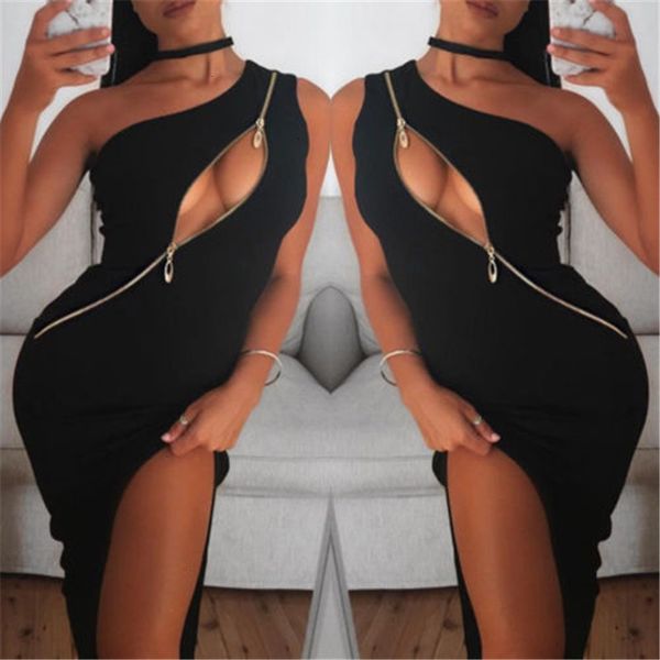 

женщины летней одежды женщина платье женщины bodycon рукава мини zipper вечер party club короткого платье мода лето сплито платье, Black;gray