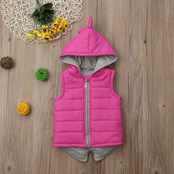 

pudcoco infant baby girl winter warm dinosaur hooded coat kid jacket outerwear waistcoat support wholesale, Blue;gray