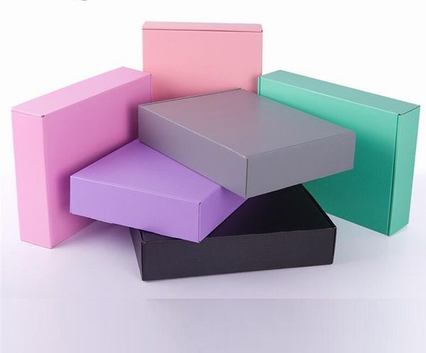 

gift wrap 15*15*5cm colorful pink paper mailing box express corrugated carton for clothes packaging