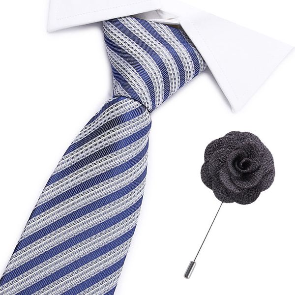 2018 Grey Blue Paisley Tie Set Mens Silk Necktie Jacquard Woven Wedding Party