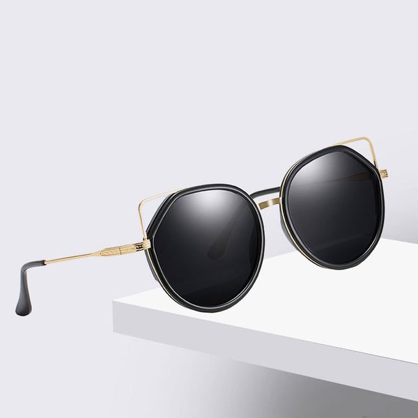 

eye designer brand women's protection hollow fashion style frame cat eyes hollow sunglasses lens uv big cat equipped ca edae, White;black