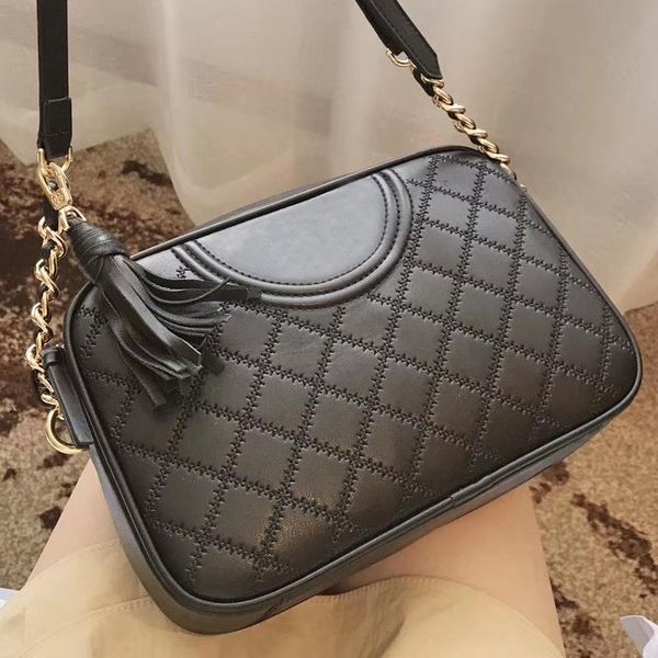 

designer luxury handbags purses tassel chain bag real leather shoulder handbag designer women bags purse messenger bag gift box tb12