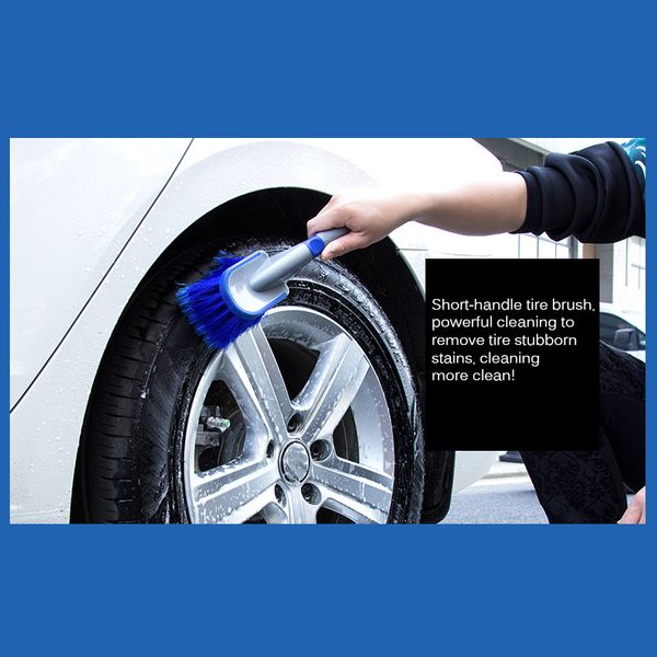 

new car tire cleaning brush wheel brush rim cleaner short-handled cleaning tool for car motorcycle bicycle universal sale