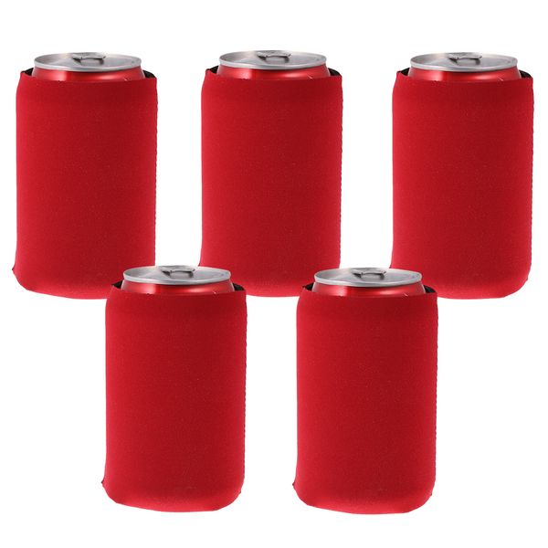 

5x neoprene cooling beer drinks bottle tin can cooler sleeve holder red