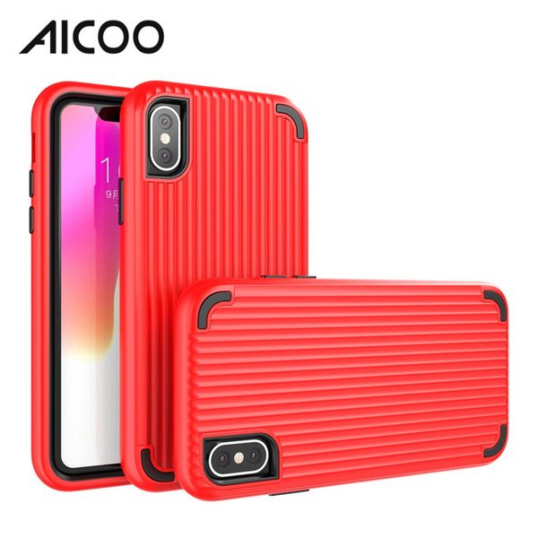 

Aicoo 3 in 1 olid color protective hard ca e traveler phone cover for iphone x max am ung 10 plu j4 prime moto opp