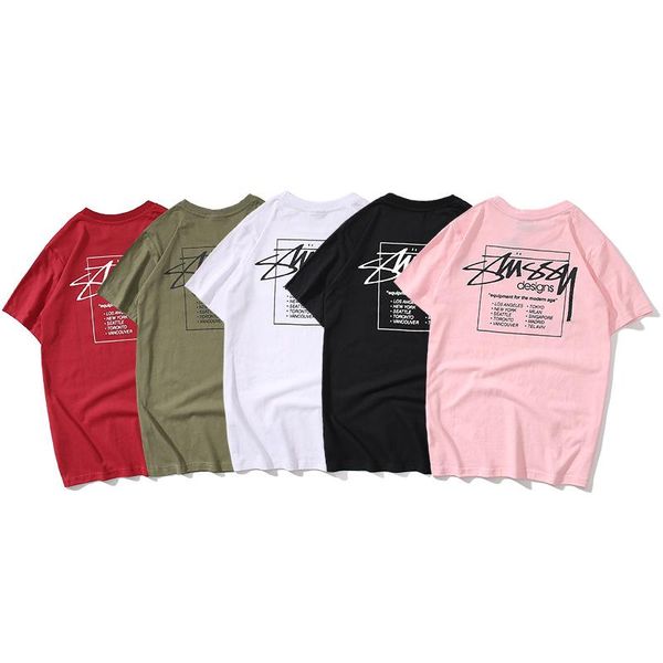 

пара футболка 19 ssbasic пункт письмо печати с коротким рукавом хлопок моды вокруг шеи половина рукава нового стиля, White;black