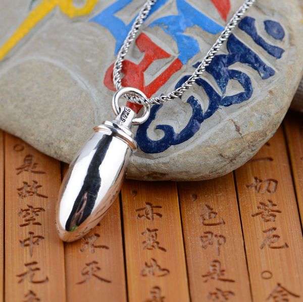

keepsake sterling silver casket pendant cremation jewelry capsule urn box bullet ash holder 925 memorial (without chain) a92 bohai