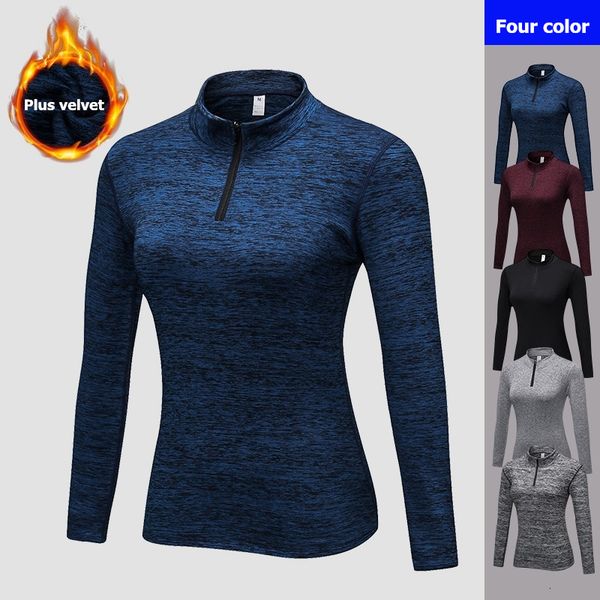 

women autumn winter running jacket with long sleeve sweatshirt ladies yoga sports zipper jacket fitness gym shirts, Black;red