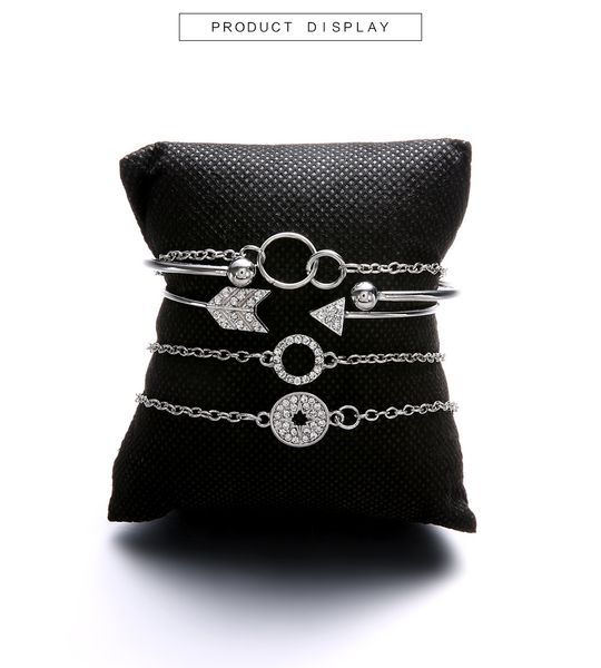

diezi bohemian arrow узел compass манжета браслет браслеты женщины девушки rhinestone кристалл золото серебро браслеты ювелирные наборы пода, Golden;silver
