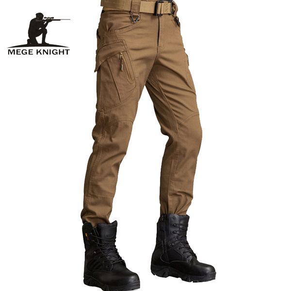 

mege military army ix9 pants tactical combat swat train cargo pants paintball trouser overalls mens' urban causal clothing, Black