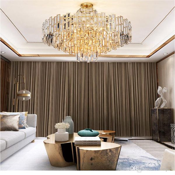 

luxury crystal chandelier living room bedroom post modern minimalist atmosphere luxury duplex floor hall light pendant light 110v 220v