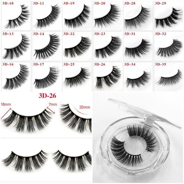 36 Stile 3D-Nerzwimpern, chaotisch, dick, lange Wimpernverlängerung, sexy Wimpern, Vollstreifen-Augenwimpern, Faser, falsche Wimpern, Fabrikpreis