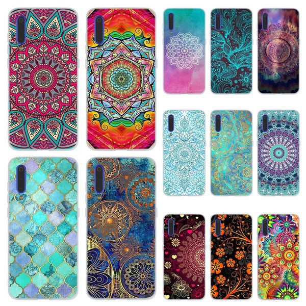 

fashion soft tpu phone case cover for coque xiaomi redmi 4x 4a 6a 7a y3 k20 5 plus note 8 7 6 5 pro sapphire jade stained glass mandalas