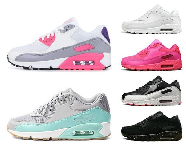 

2019 mens womens running shoes triple white black yellow pink mens trainers cushion surface breathable sports sneakers size 36-45
