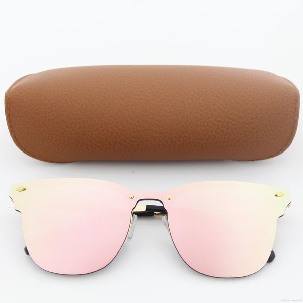 

selling new pink colorful sunglasses for men summer gold frame 55mm uv400 protection fashion eyewear men sun glasses 7 colors with box, White;black