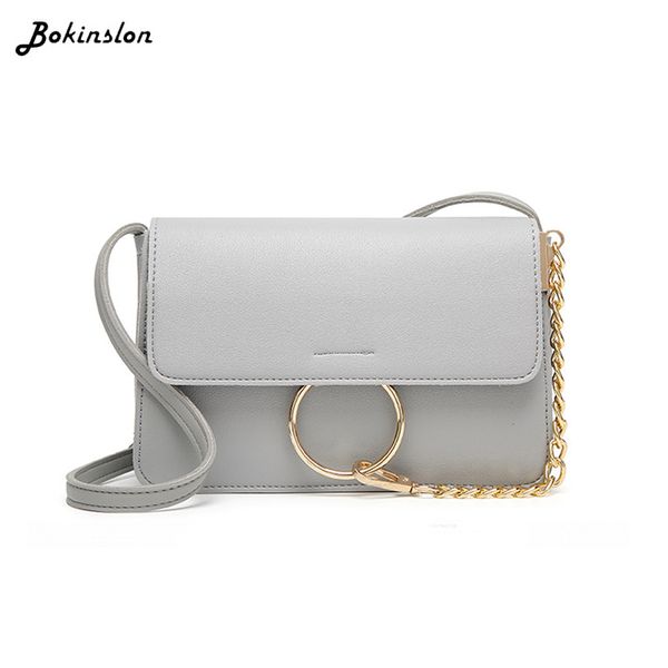 

bokinslon female messenger bag fashion portable split leather large capacity shoulder ladies casual bag
