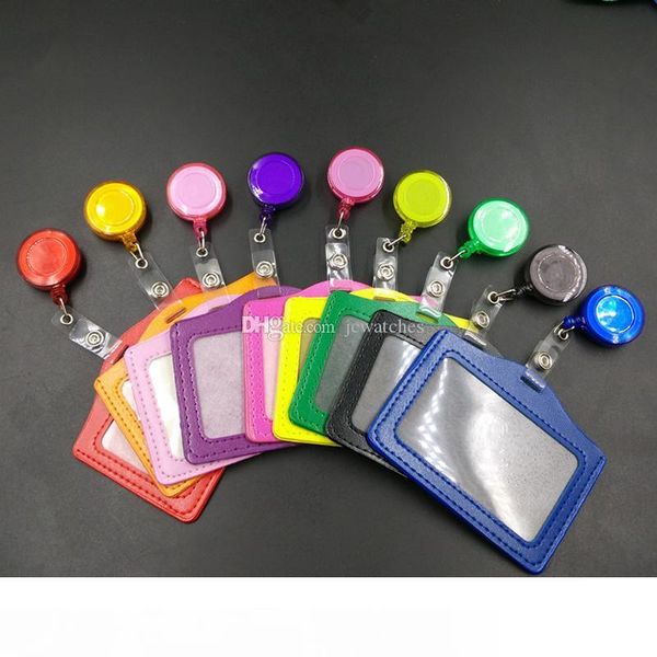 

bank credit card holders with retractable reel pu card bus id holders identity badge for office school