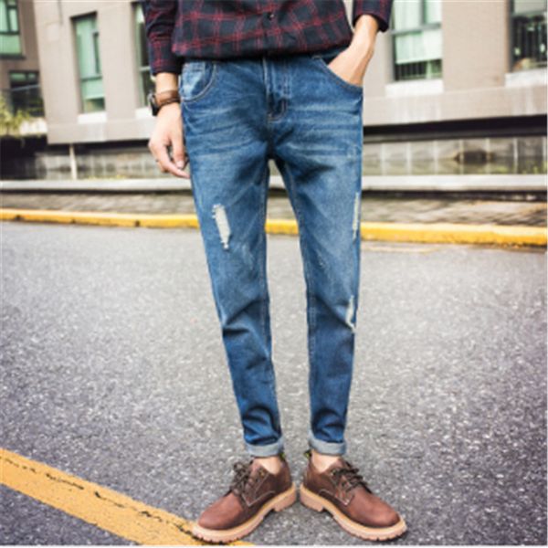 

2019 washed slim straight jeans c113/p50 control price 70, Blue