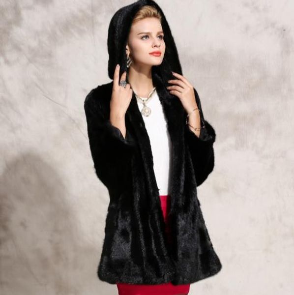 

furry 2019 winter women's faux fur jacket artificial fur overcoat furry coat femme plus size fake outwear z350, Black
