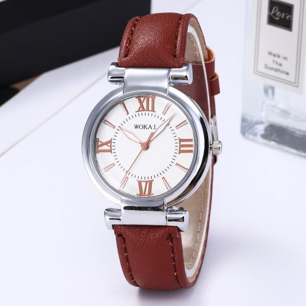 

women watches fashion casual bracelet watch quartz dress clock wristwatch reloj mujer montre femm, Slivery;brown