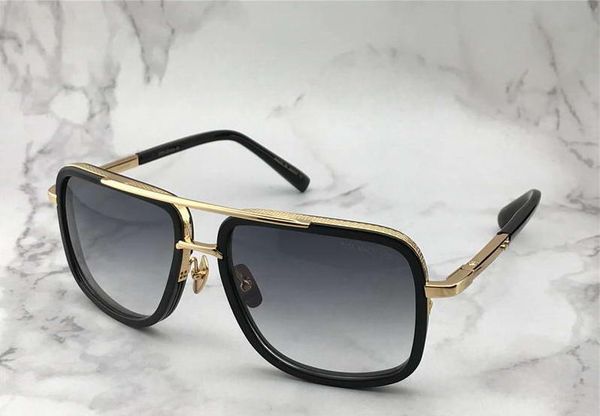 

square pilot sunglasses gold/grey gradient titanium sun glasses men fashion vintage sunglasses new with box, White;black