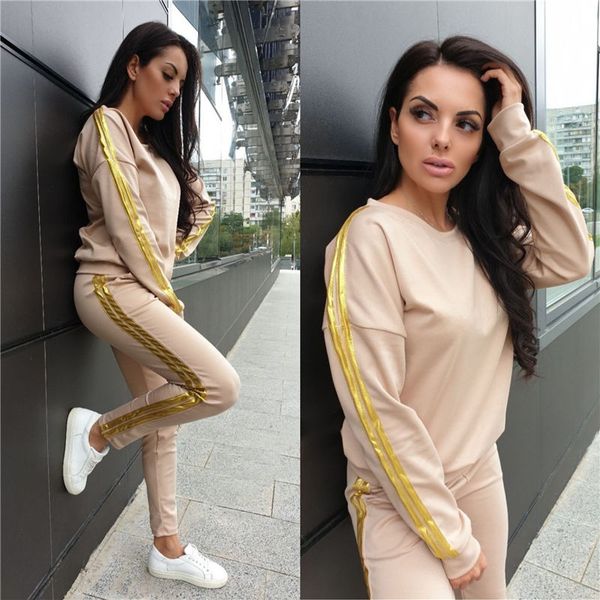 

женские спортивные костюмы из двух частей сплошного цвета, спортивные костюмы, модные толстовки, брюки, спортивные комплекты, женская повсед, White