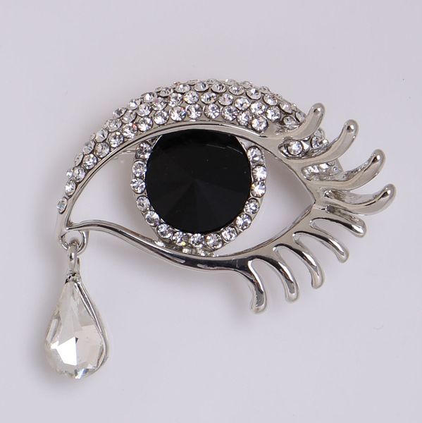 

vintage teardrop crystal rhinestone brooch for women gold plated and silver plated brooch pins christmas gift broches jewelry fashion, Gray