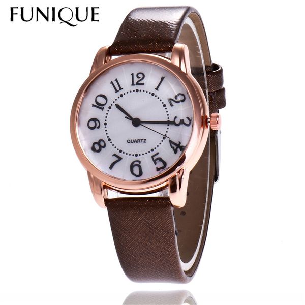 

funique brand women quartz watches female analog quartz clock girls wristwatches montre femme dropshipping gifts, Slivery;brown