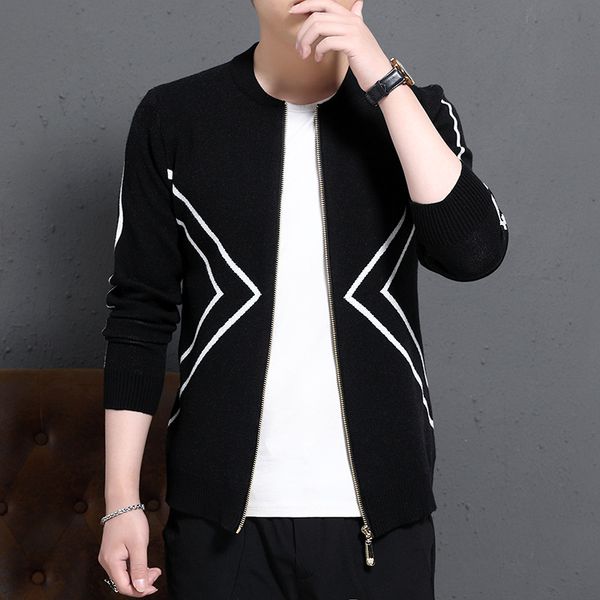 

cardigan new homme sweaters fashion coats windproof warm spring autum thermal male brand sweaters casual solid black, White;black