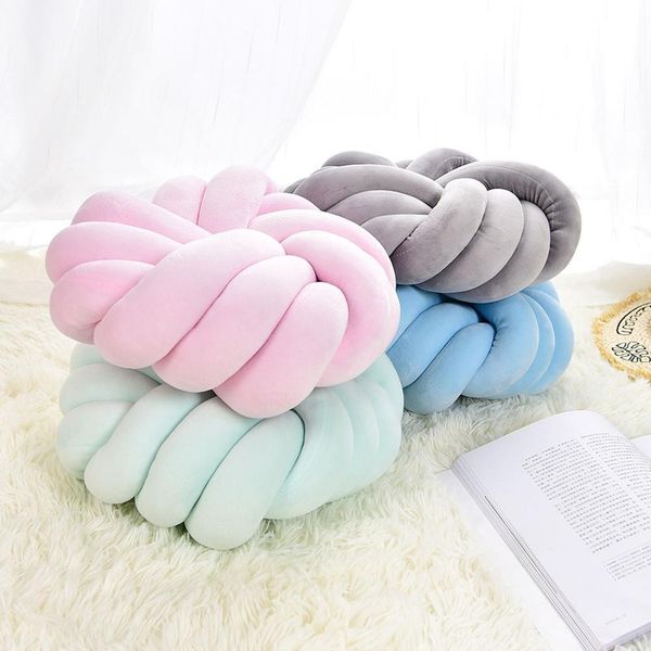 

knot ball pillow hand-woven round ring cushion throw knotted pillow for home sofa decoration party decor