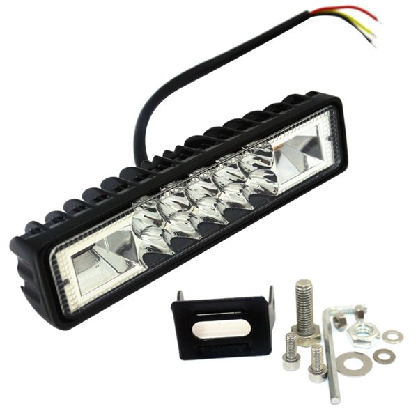 

1x/2x 48w 6000k white led light bar strobe flash work lamp offroad 4x4 atv suv