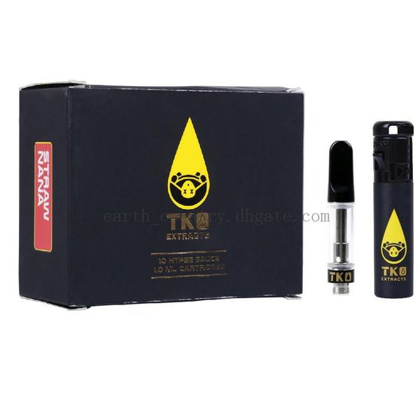 

Black TKO Cartridges Extracts Empty Oil Vape Pen Ceramic Tips Packaging Ceramic Coil Carts vaporizer e cigarette 510 Thread Atomizers