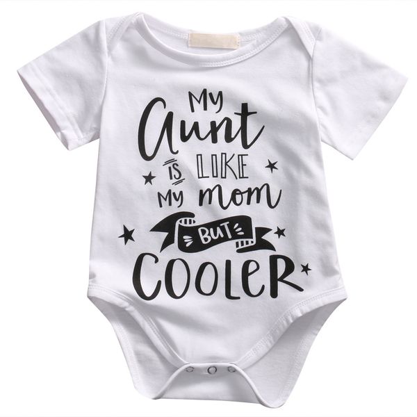 

cute summer 2017 newborn infant baby boy girl my aunt romper jumpsuit outfit clothes set, Blue