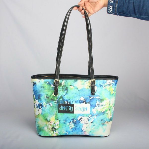 

forudesigns 2020 fashion pu handbag women's hibiscus hawaiian flower tropical print shoulder bag female storage bag shopper bags