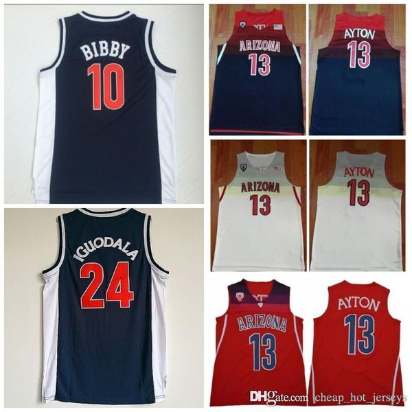 

arizona wildcats deandre 13ayton college basketball jersey mike 10bibby andre 24iguodala university stitched jerseys, Black
