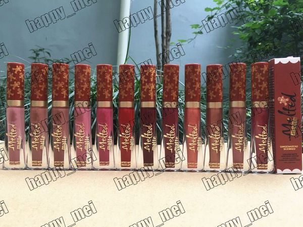 

Factory Direct DHL Free Shipping New Makeup Lips Melted Matte Liquid Lipstick Dindenarfad Scenked Nude Lipgloss!12 Different Colors